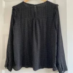 Thumbnail for Black blouse with white polka dots