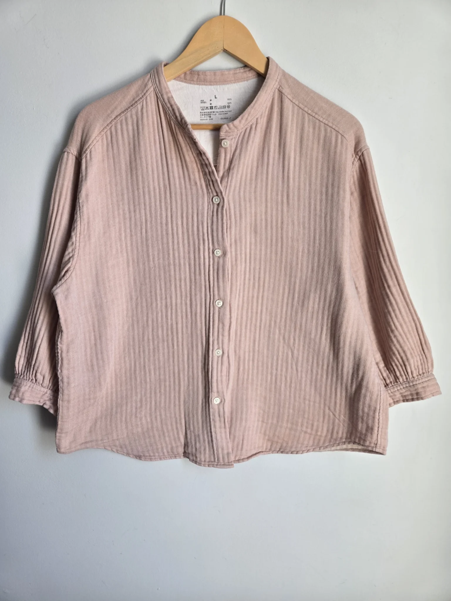 Featured image for Powder pink top in textured cotton