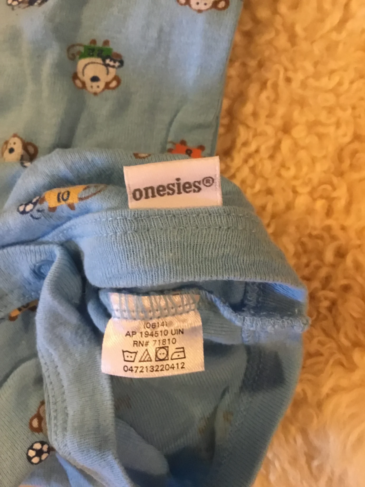 Image for Cache couche petits singes bébé unisexe 6-9