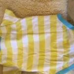 Thumbnail for Cache couche rayé jaune bébé unisexe 6-9
