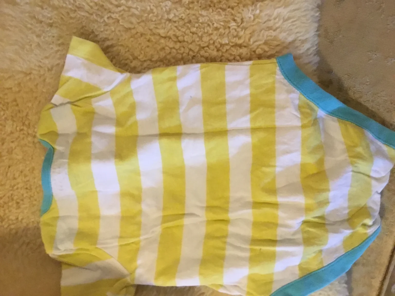 Image for Cache couche rayé jaune bébé unisexe 6-9