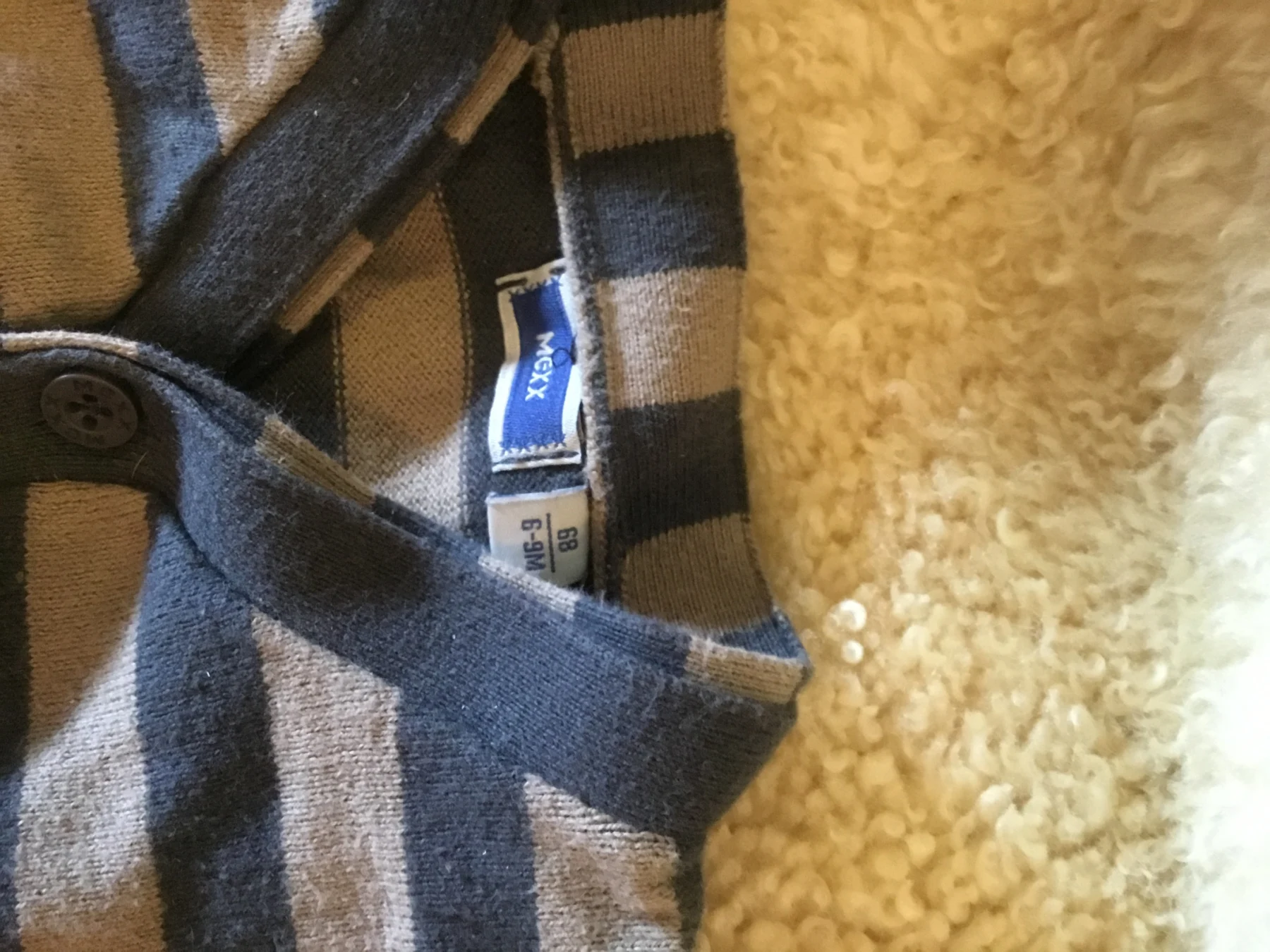 Veste mexx gris foncé et taupe bébé unisexe 6-9 Mexx seconde main