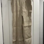 Thumbnail for Pantalon flowy beige texturé