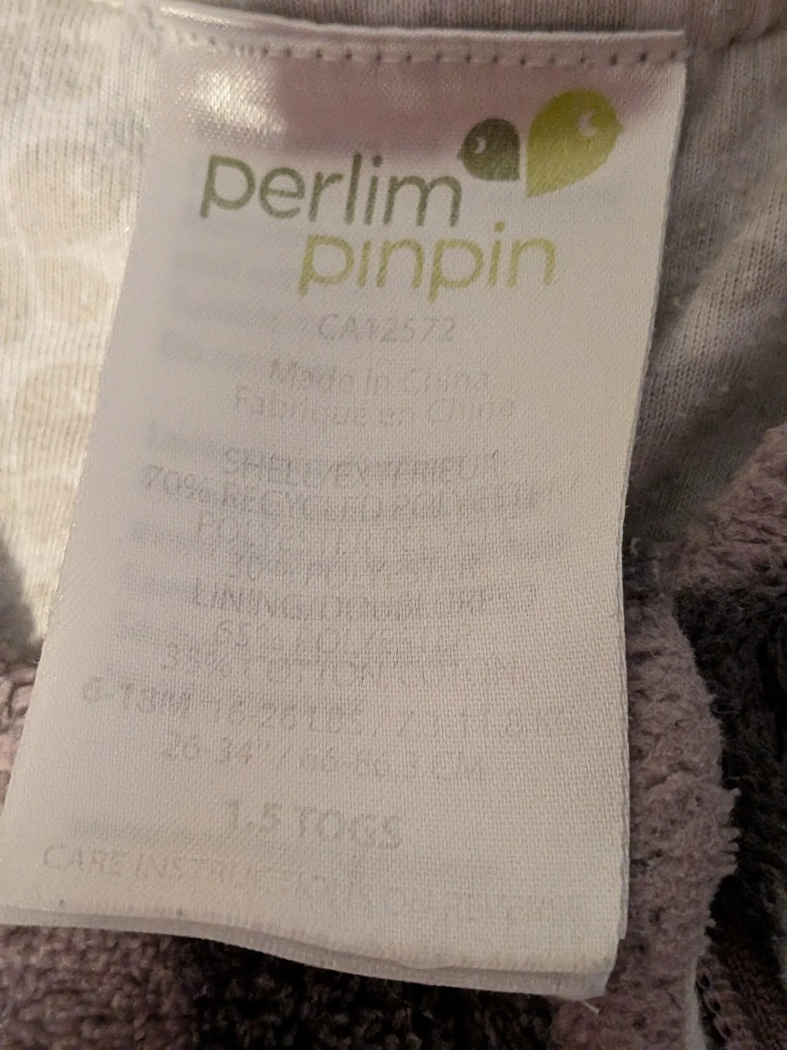 Image for Sac de Nuit Perlimpinpin 6-18 mois