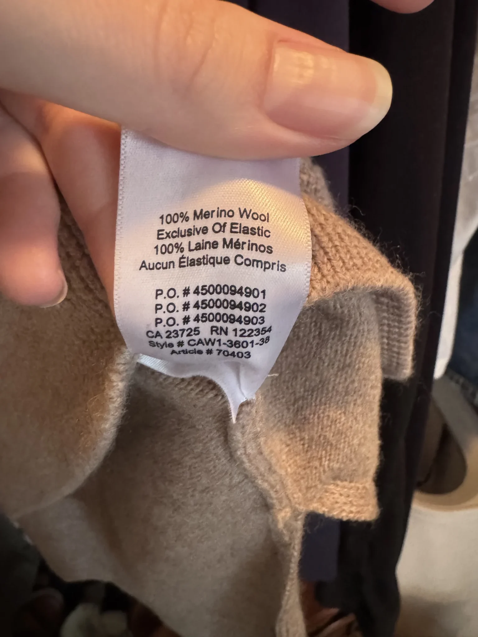 Image for Gilet laine de mérino beige Aritzia