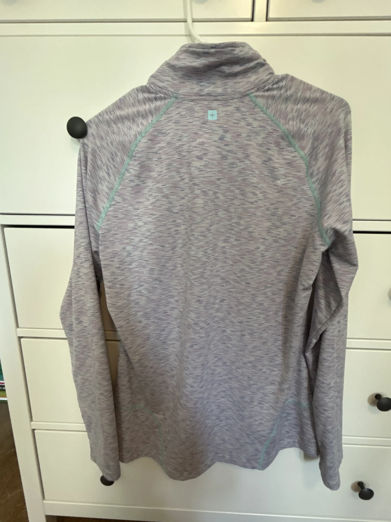Image for Haut technique Mountain Warehouse – Motif Chiné Mauve/Bleu – Taille 10 (M)