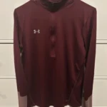 Featured thumbnail for Haut Under Armour HeatGear Demi-Zip – Bordeaux – Taille Médium (M)