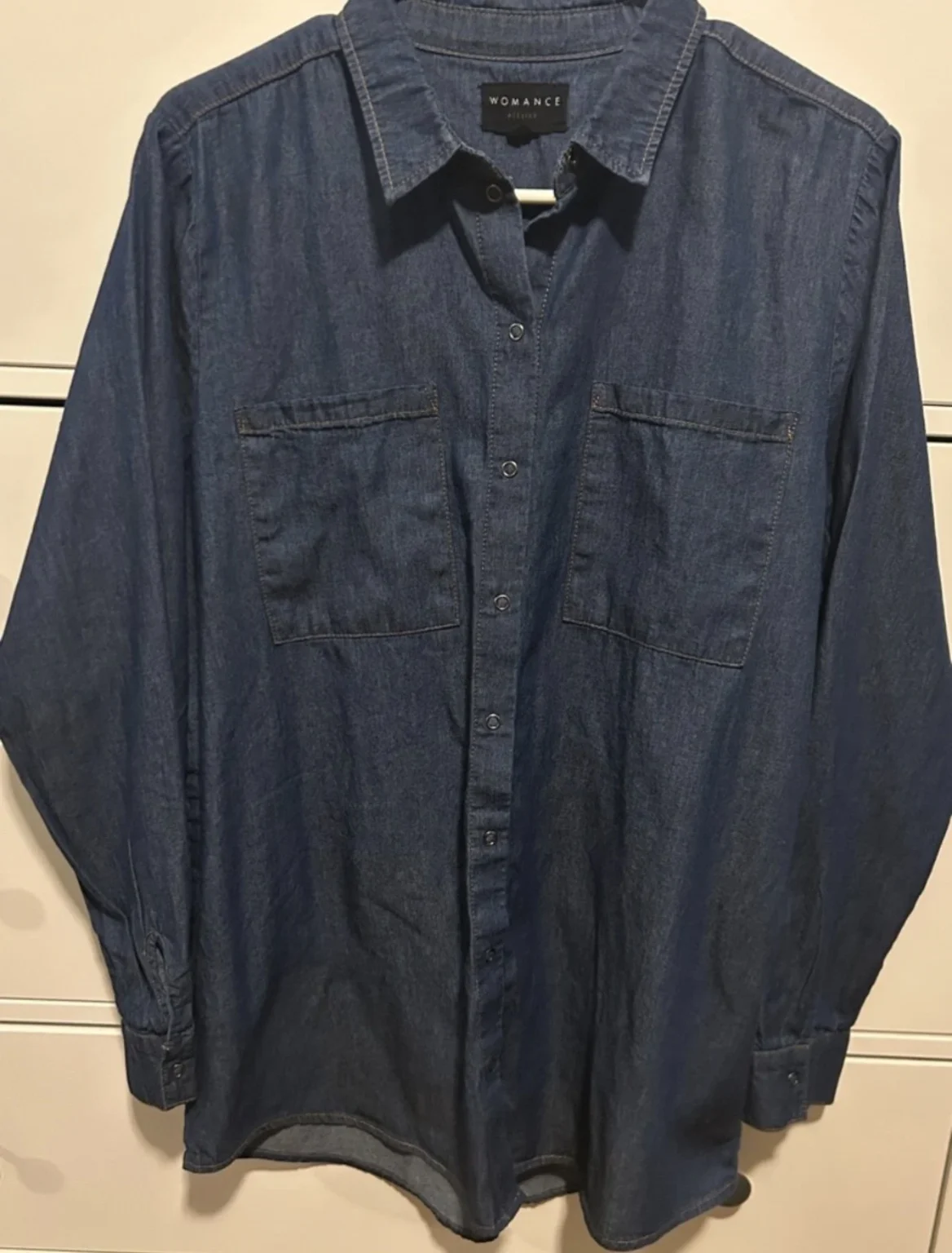 Featured image for Chemise Denim Oversize Womance – 100% Coton – État Impeccable – Taille S