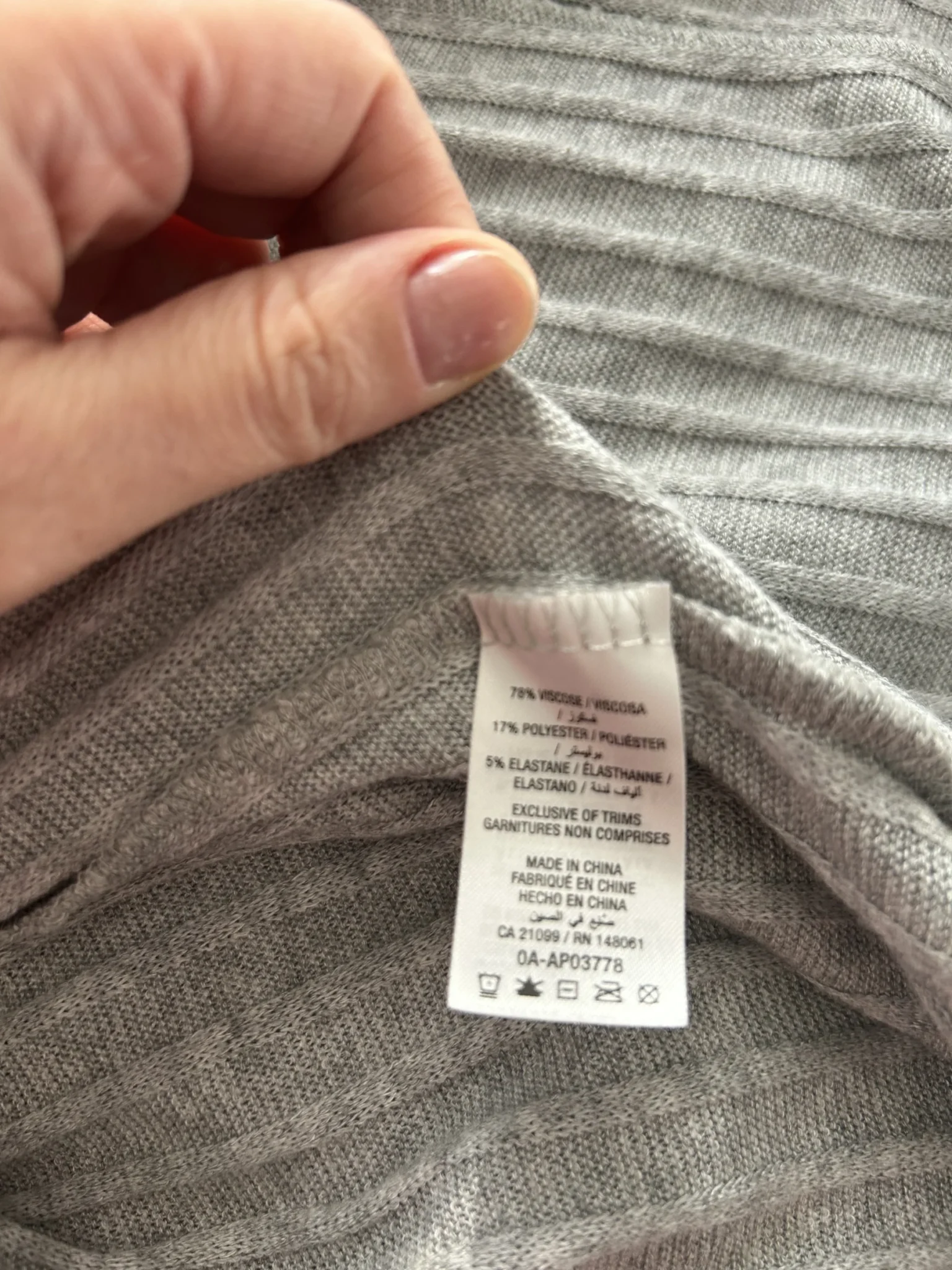Image for Cardigan Long Gris Rose + Vine – Doux et Côtelé – Taille Médium