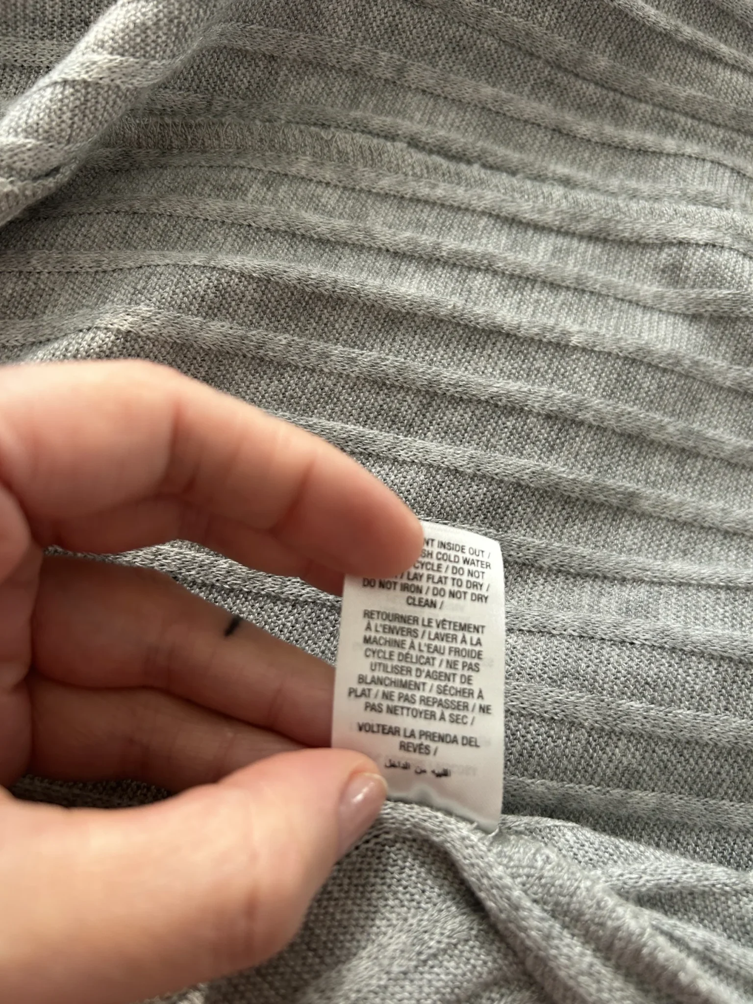 Image for Cardigan Long Gris Rose + Vine – Doux et Côtelé – Taille Médium