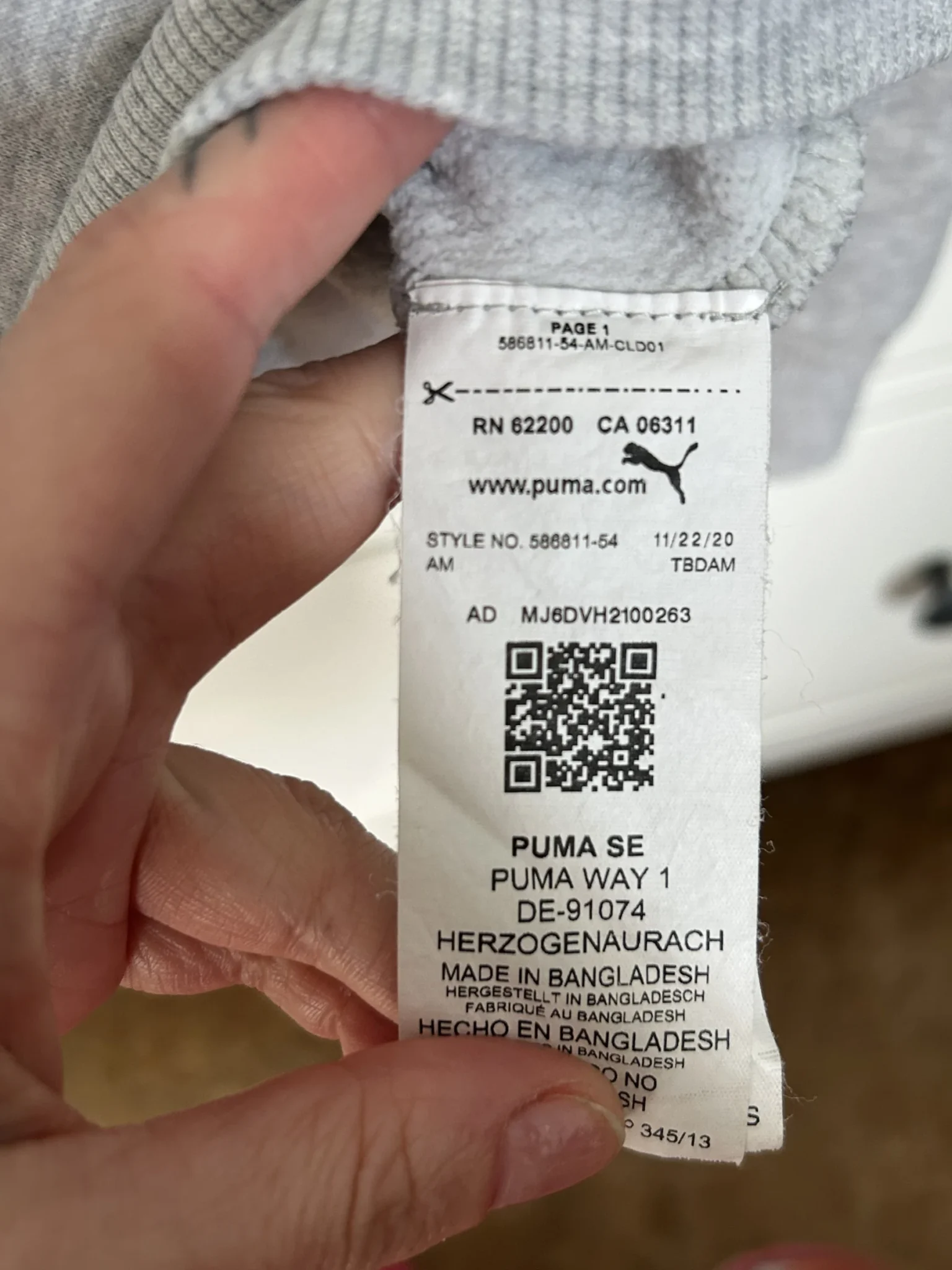 Image for Coton Ouaté Zippé Puma (Hoodie) – Gris Chiné – Taille Médium – Très Bon État