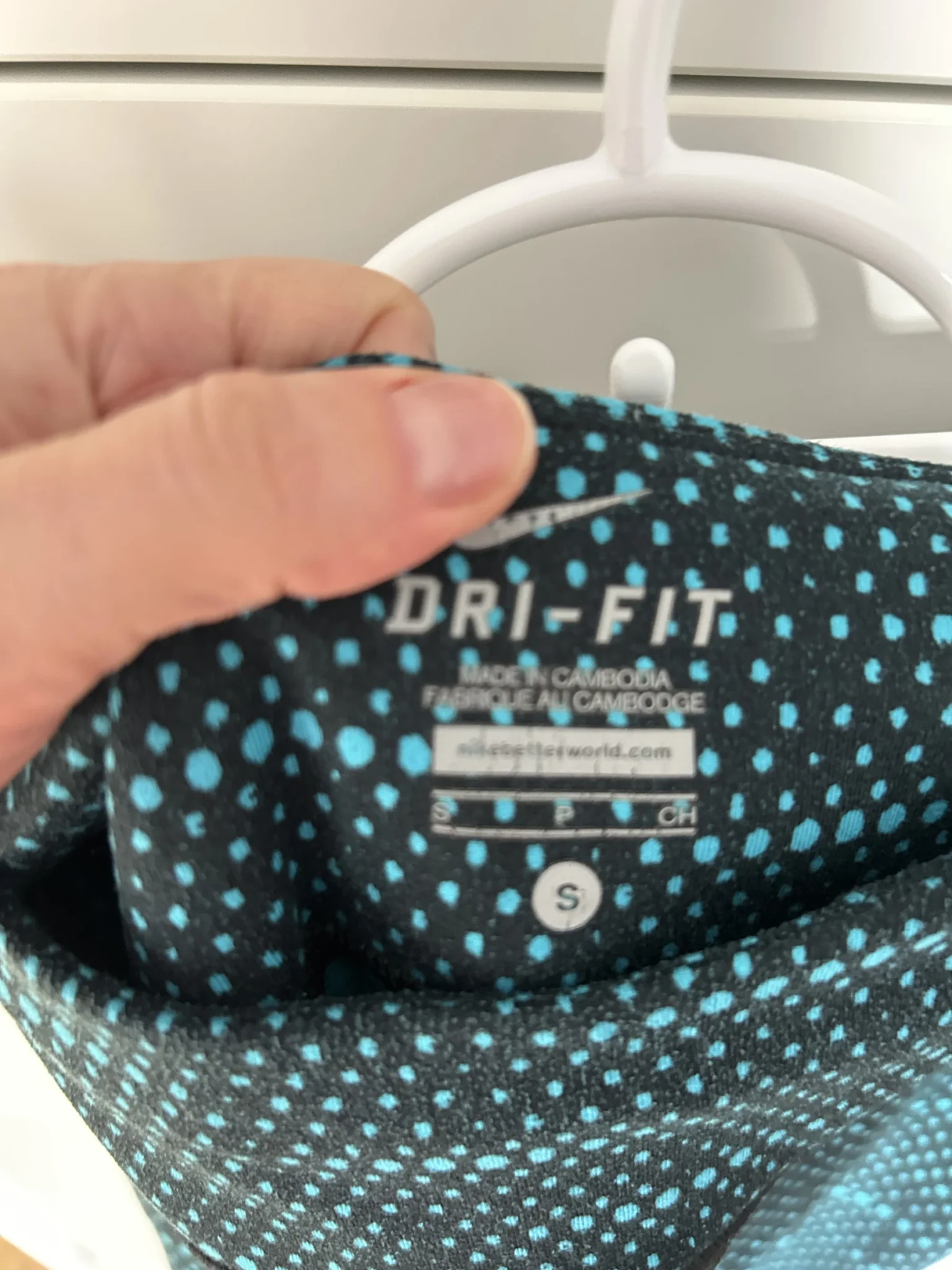 Image for Leggings de Course Nike Dri-FIT Capri – Motif Pois Turquoise – Taille Small – Excellent État