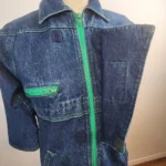 Thumbnail for S-M | Vintage jeans jacket with tartan lining made in Canada