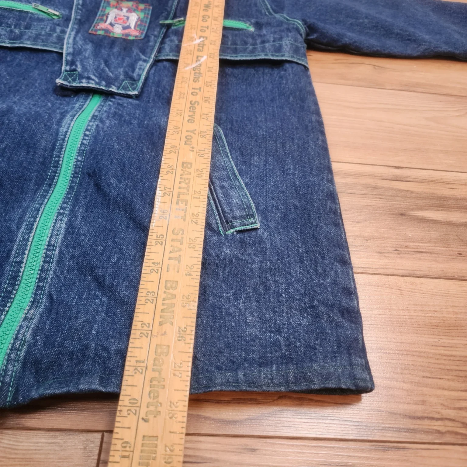 Image for S-M | Vintage jeans jacket with tartan lining made in Canada