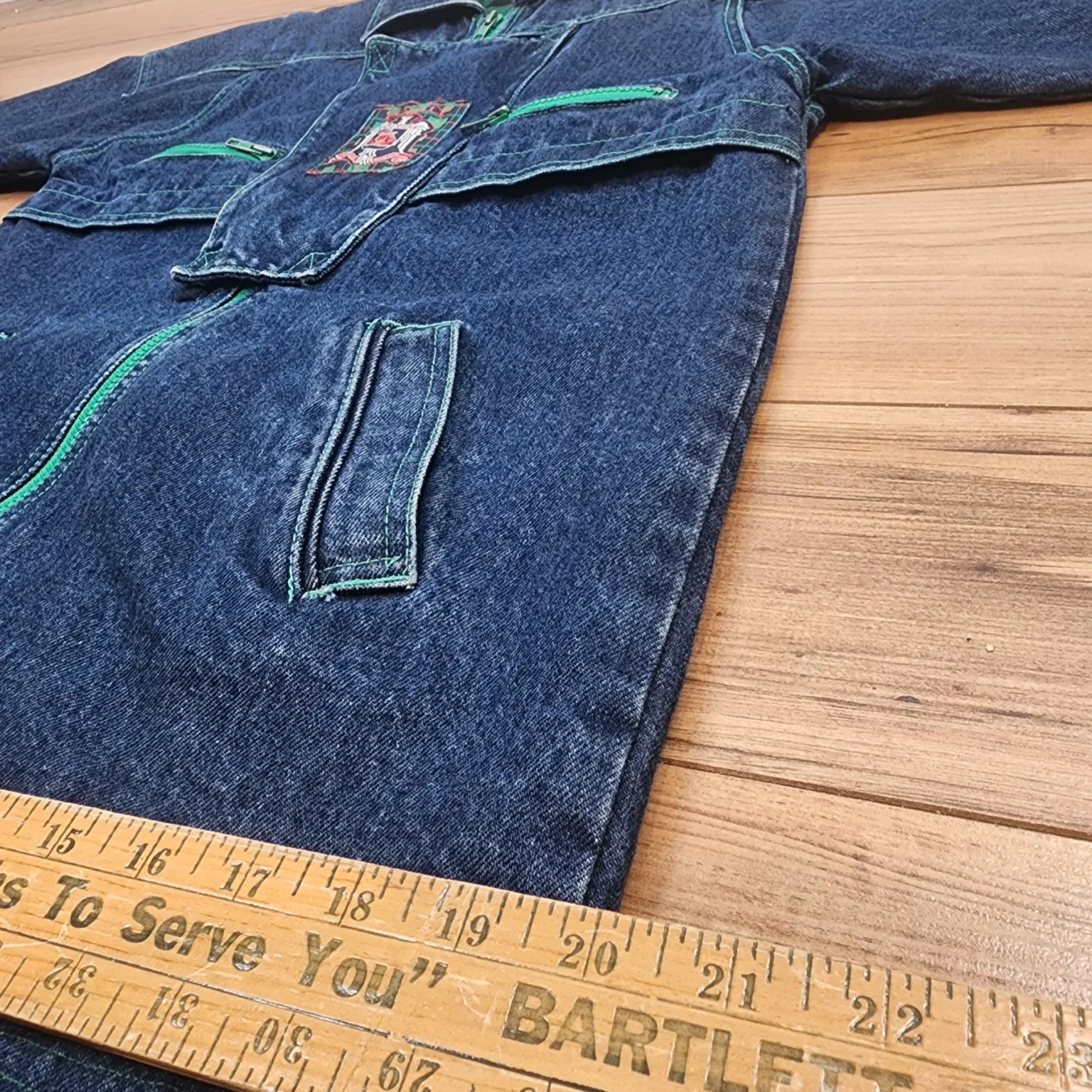 Image for S-M | Vintage jeans jacket with tartan lining made in Canada