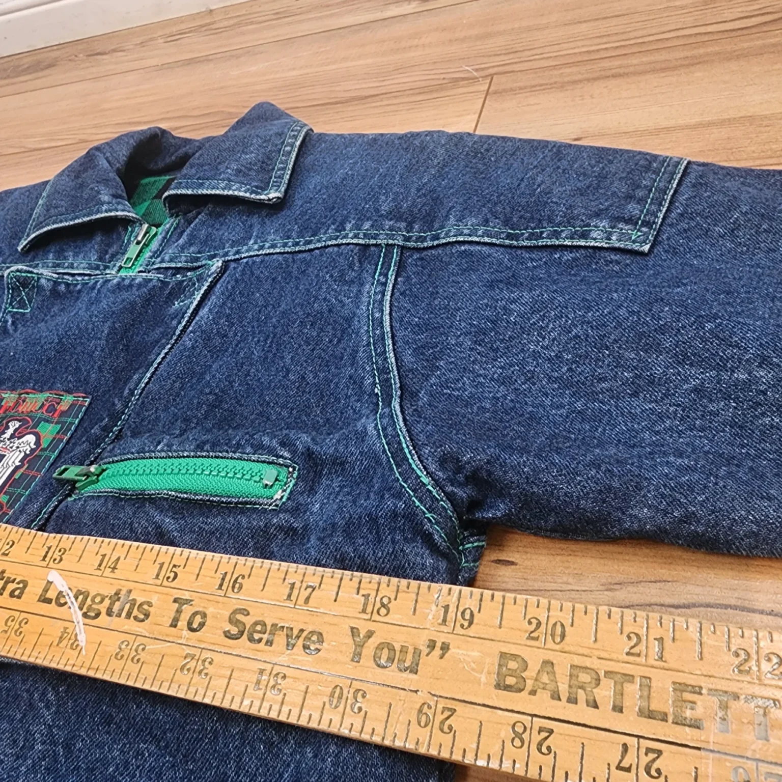 Image for S-M | Vintage jeans jacket with tartan lining made in Canada