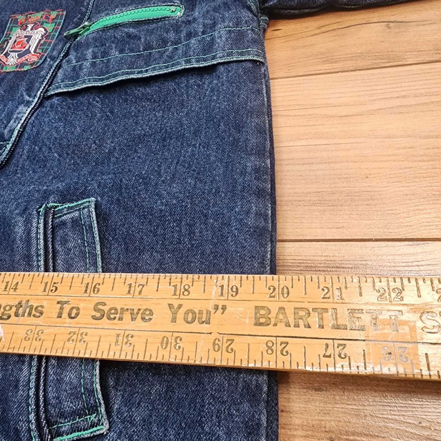 Image for S-M | Vintage jeans jacket with tartan lining made in Canada