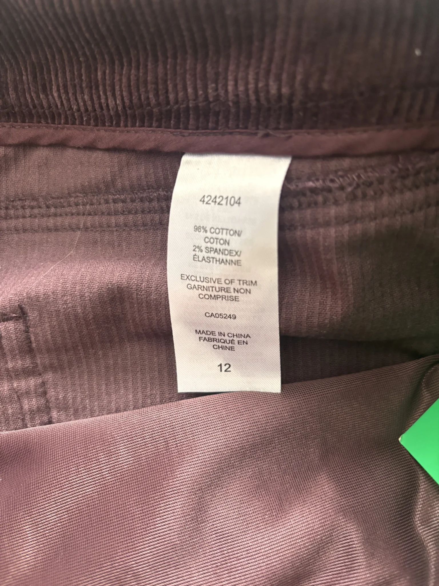 Image for Jupe en corduroy