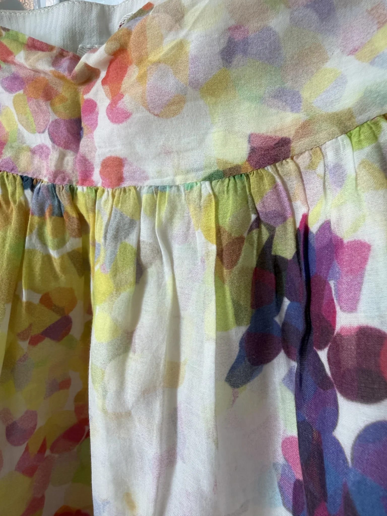 Image for Jupe acolé multicolore fluide – imprimé aquarelle – taille 4 (S/M) – été bohème chic