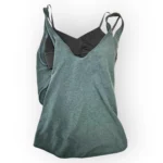 Thumbnail for Women's 2 Lululemon Twist & Turn Tank Heathered Fuel Green / Black (Bleu Marine & Noir)