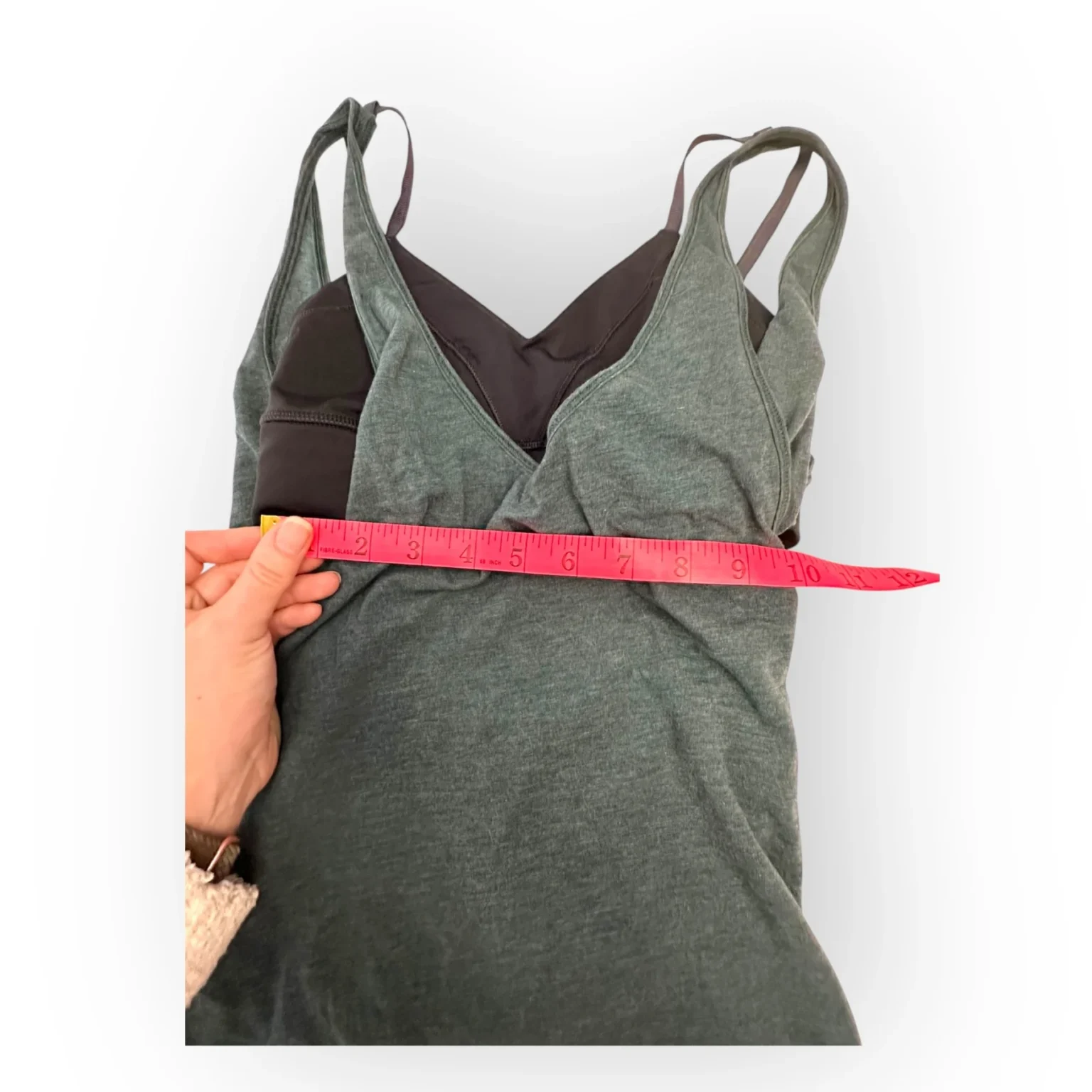 Image for Women's 2 Lululemon Twist & Turn Tank Heathered Fuel Green / Black (Bleu Marine & Noir)