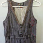 Thumbnail for N.T.S Diamonds Forever 100% Linen Mid-Length V Neck Dress