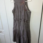 Thumbnail for N.T.S Diamonds Forever 100% Linen Mid-Length V Neck Dress
