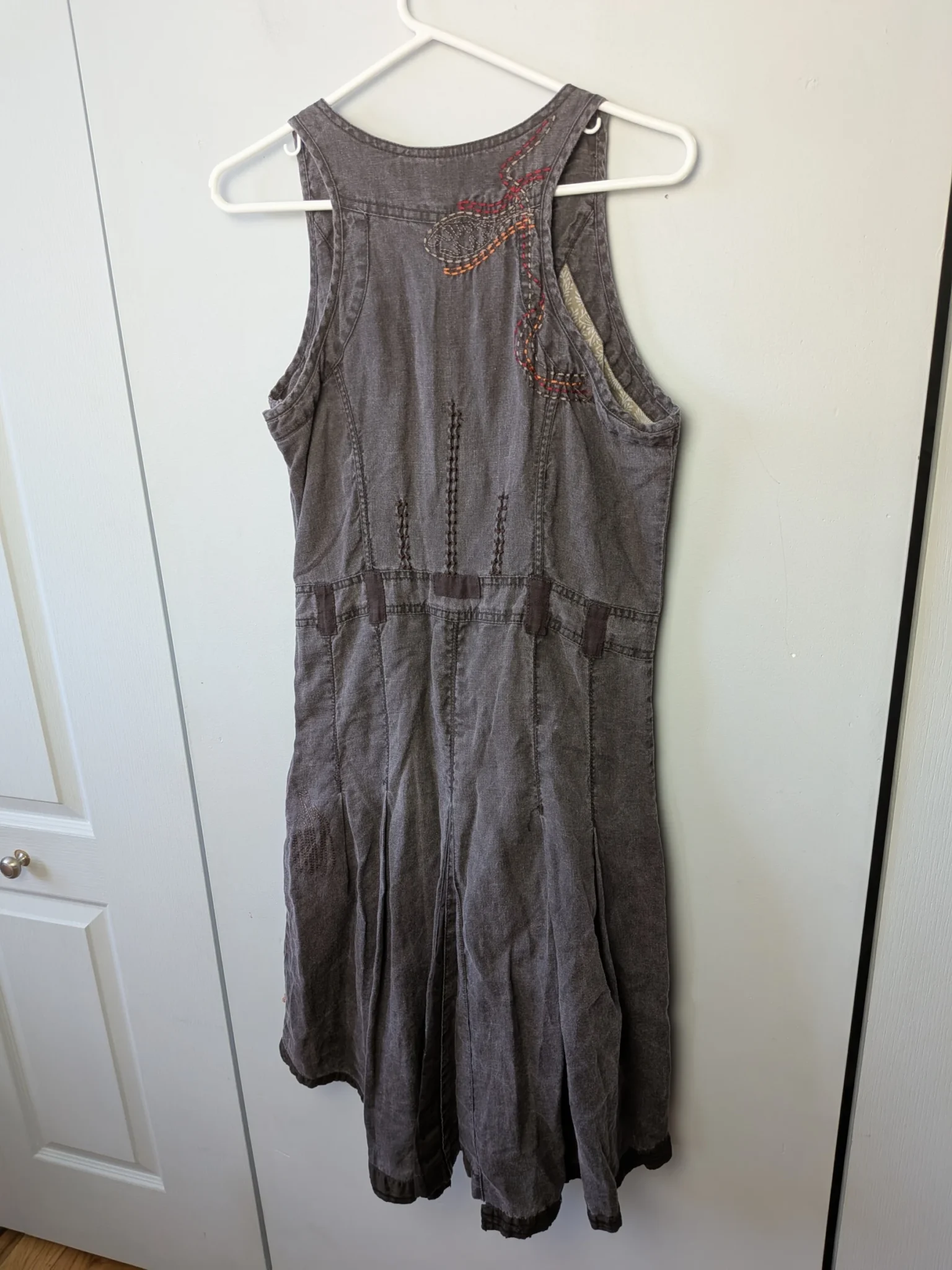 Image for N.T.S Diamonds Forever 100% Linen Mid-Length V Neck Dress