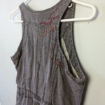Thumbnail for N.T.S Diamonds Forever 100% Linen Mid-Length V Neck Dress