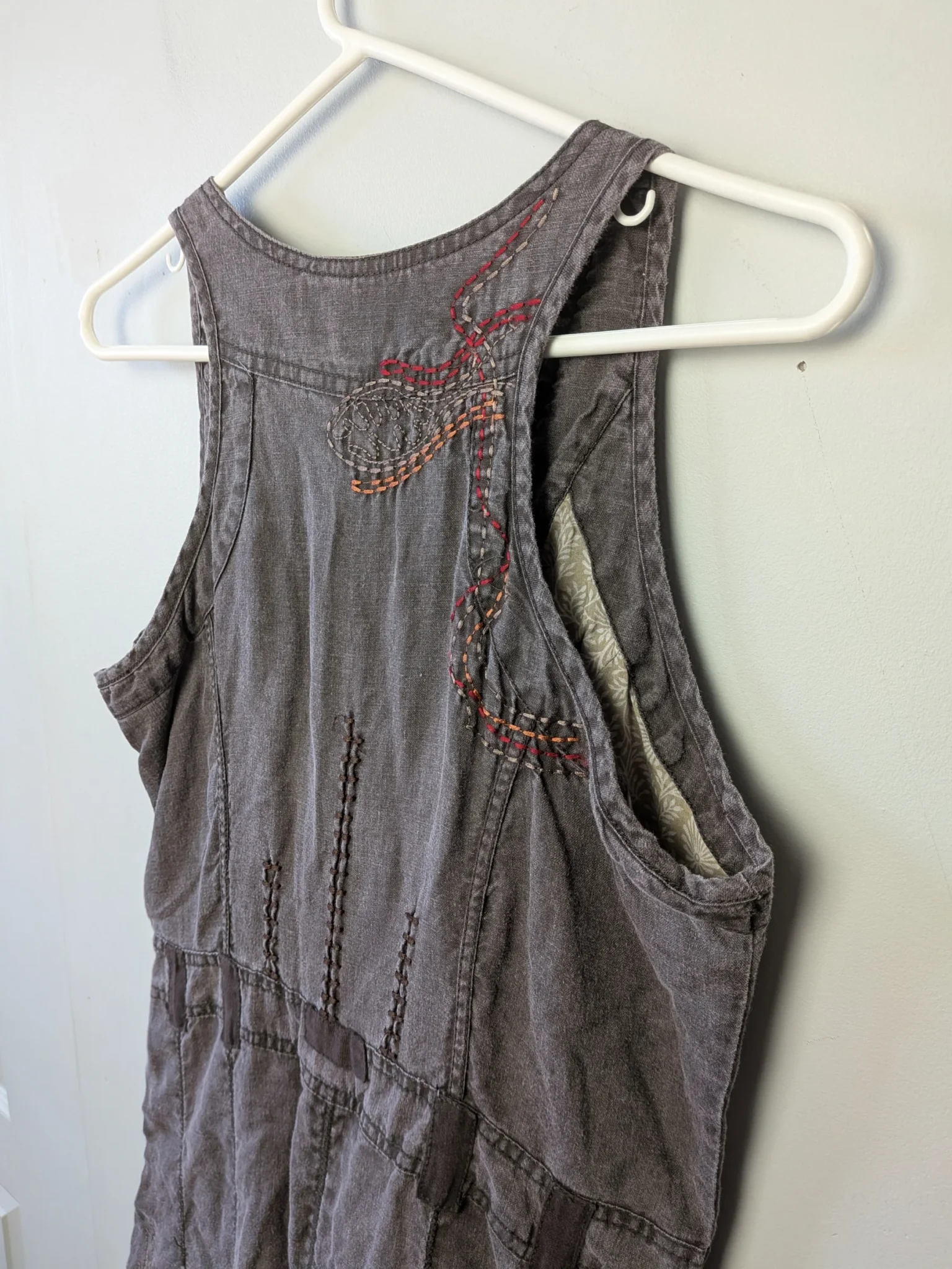 Image for N.T.S Diamonds Forever 100% Linen Mid-Length V Neck Dress