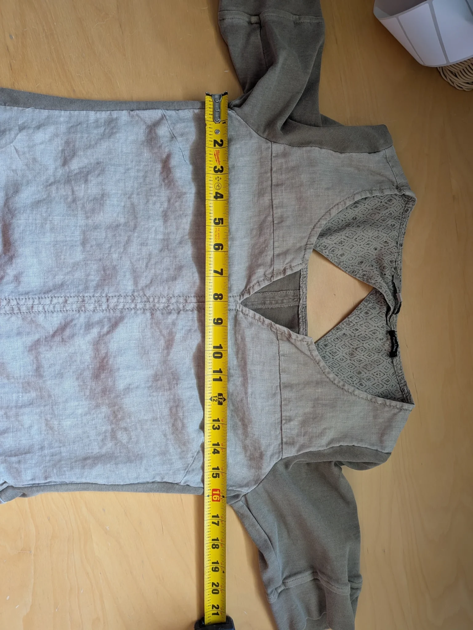 Image for SANDWICH Short dress 100% Linen Cream and Khaki with pockets Lightweight size 4 US