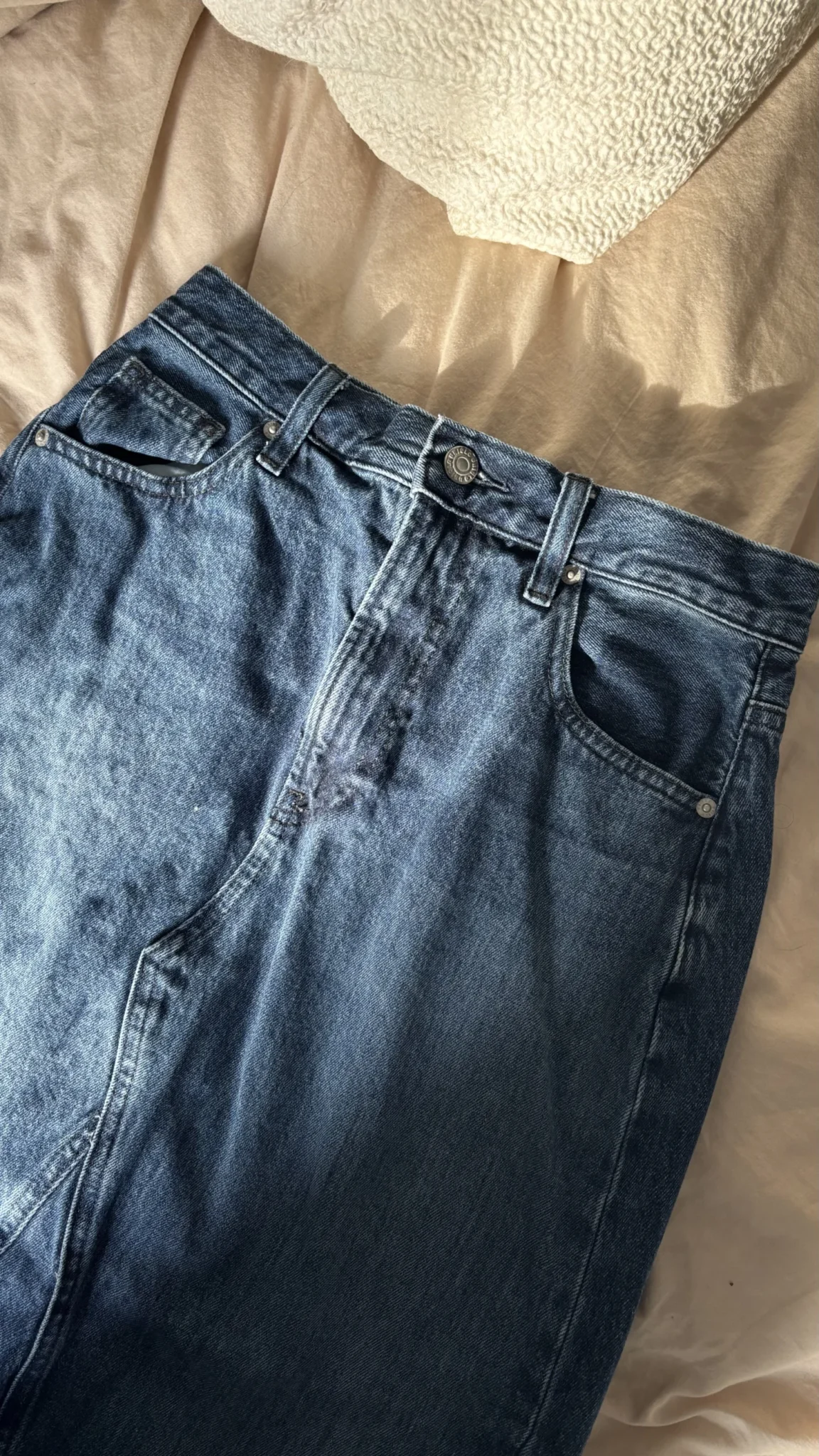 Featured image for Jupe denim midi