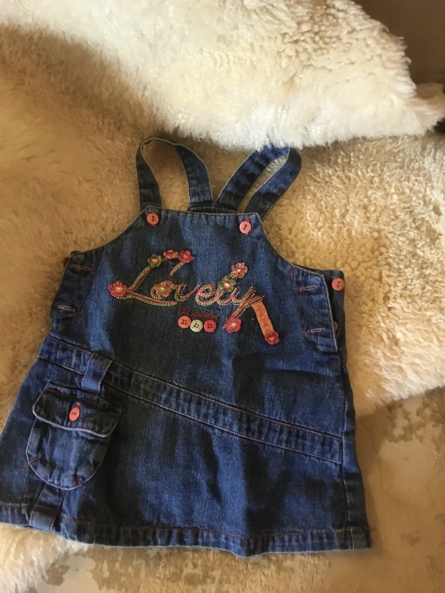 Featured image for Robe jeans broderie trop belle bébé fille 16 lbs (max)