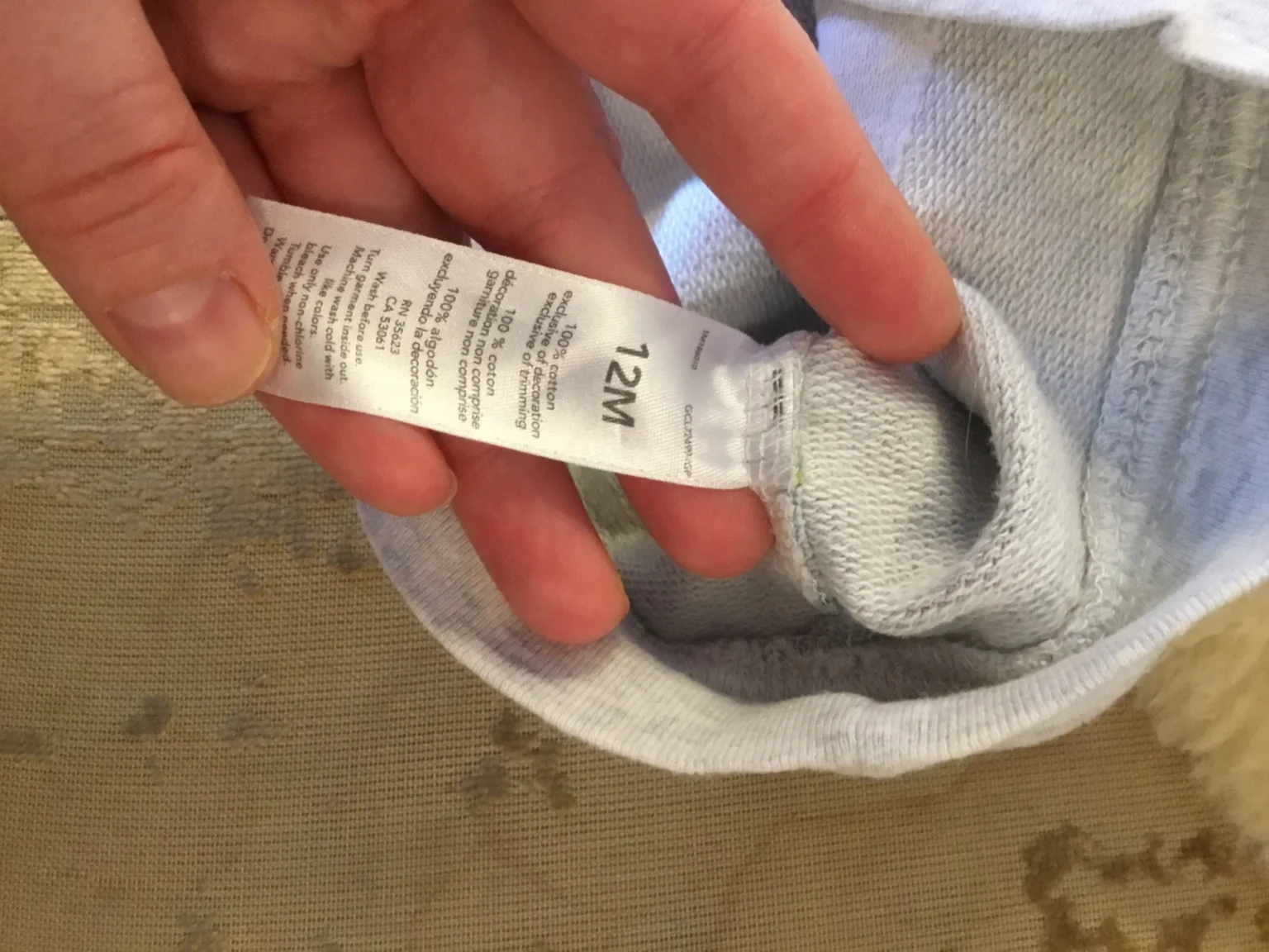Image for Chandail carter’s coton ouaté mince bébé unisexe 12 mois très petit