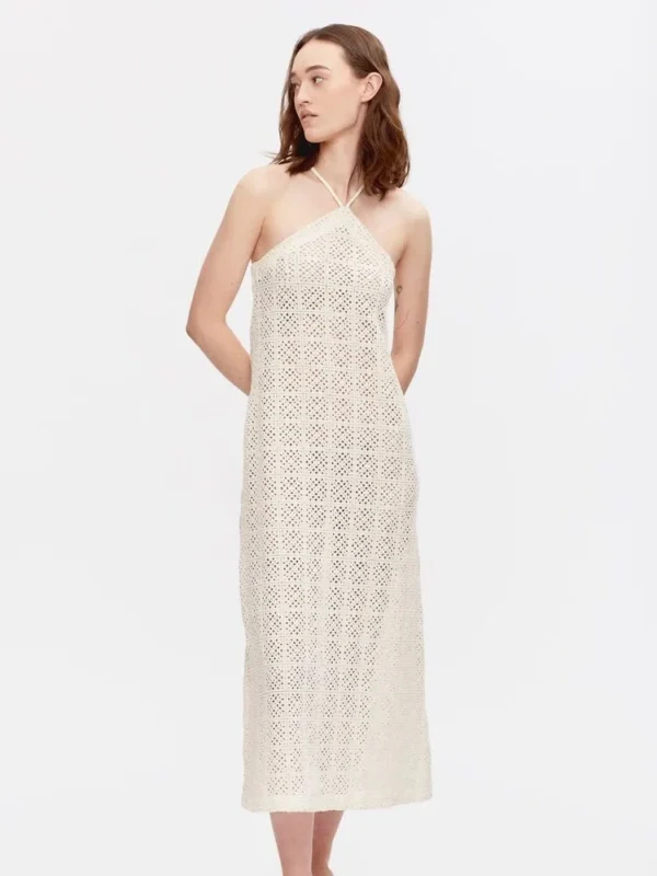 Image for KOTN Women's Maxi Dress size XXL White Crochet 85% organic cotton