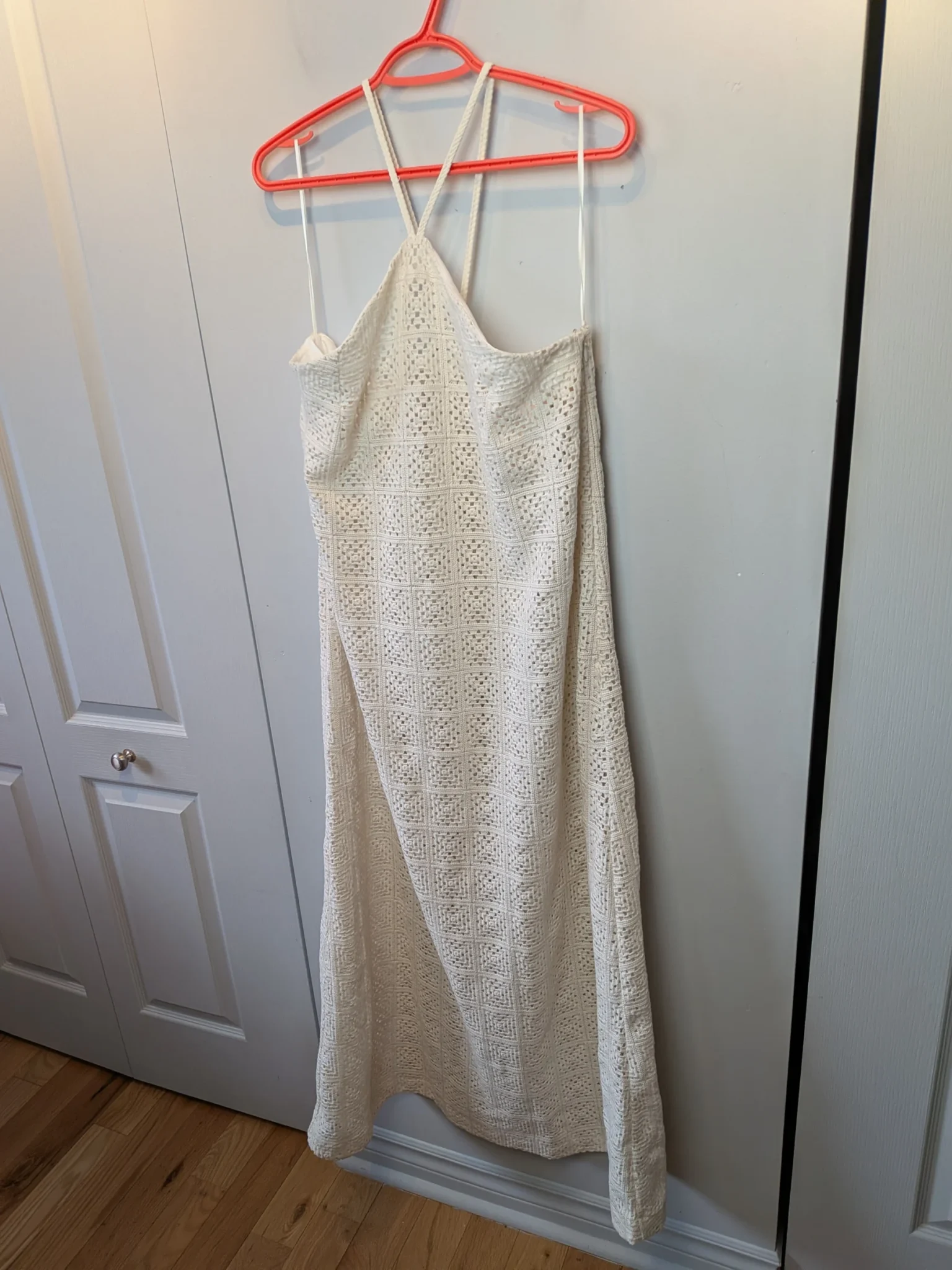 Image for KOTN Women's Maxi Dress size XXL White Crochet 85% organic cotton
