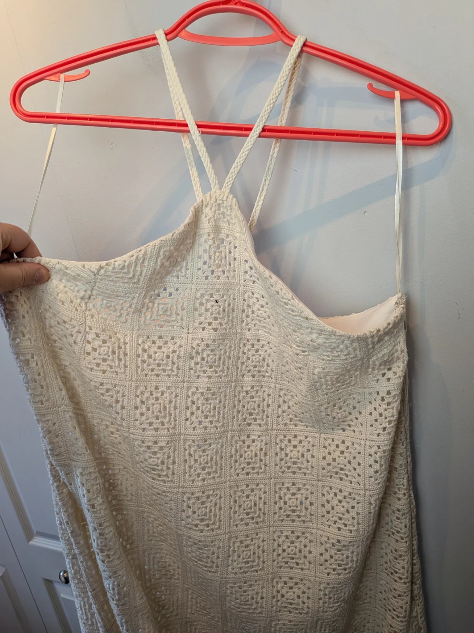 Image for KOTN Women's Maxi Dress size XXL White Crochet 85% organic cotton