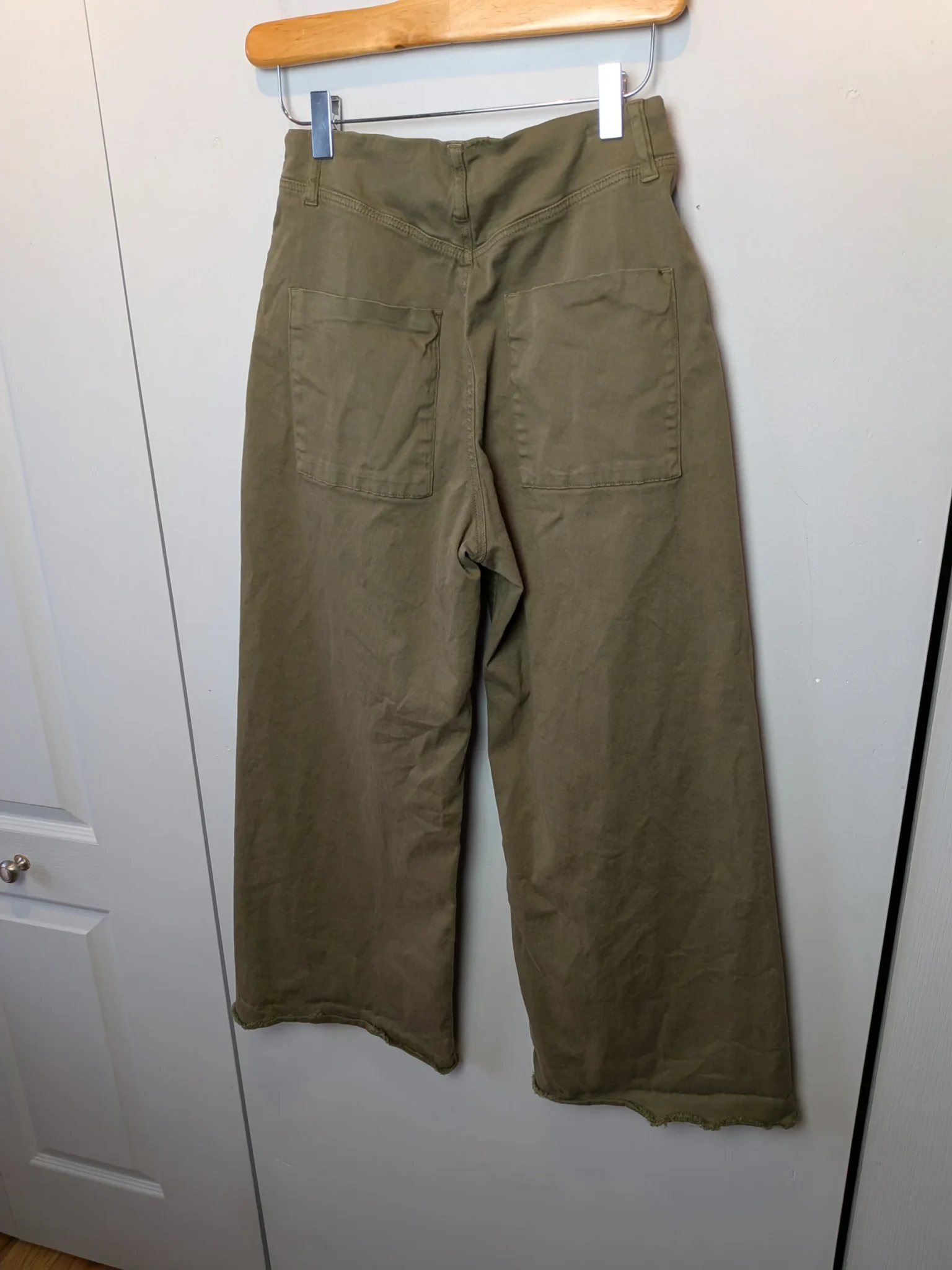 Image for ZARA Khaki trousers size 4 flare wide leg High waist