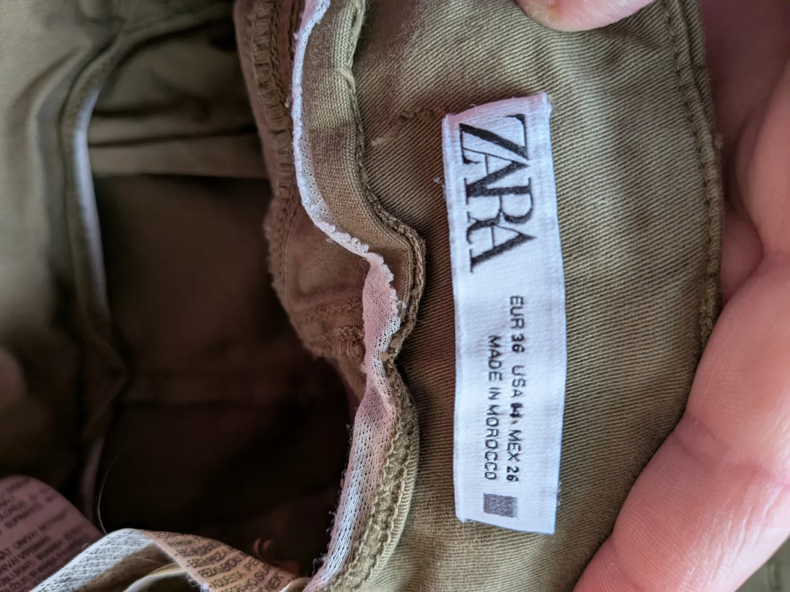 Image for ZARA Khaki trousers size 4 flare wide leg High waist