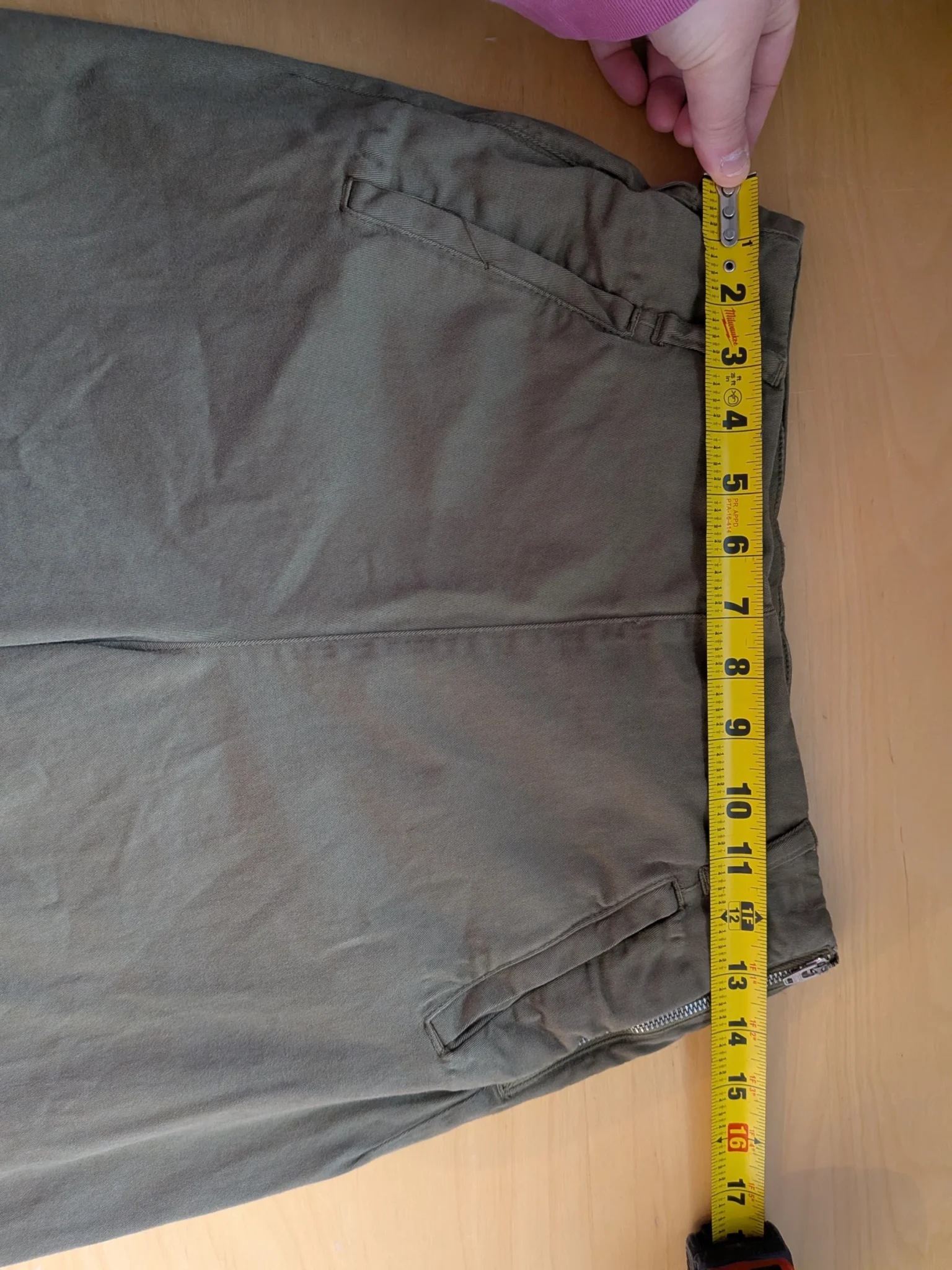 Image for ZARA Khaki trousers size 4 flare wide leg High waist