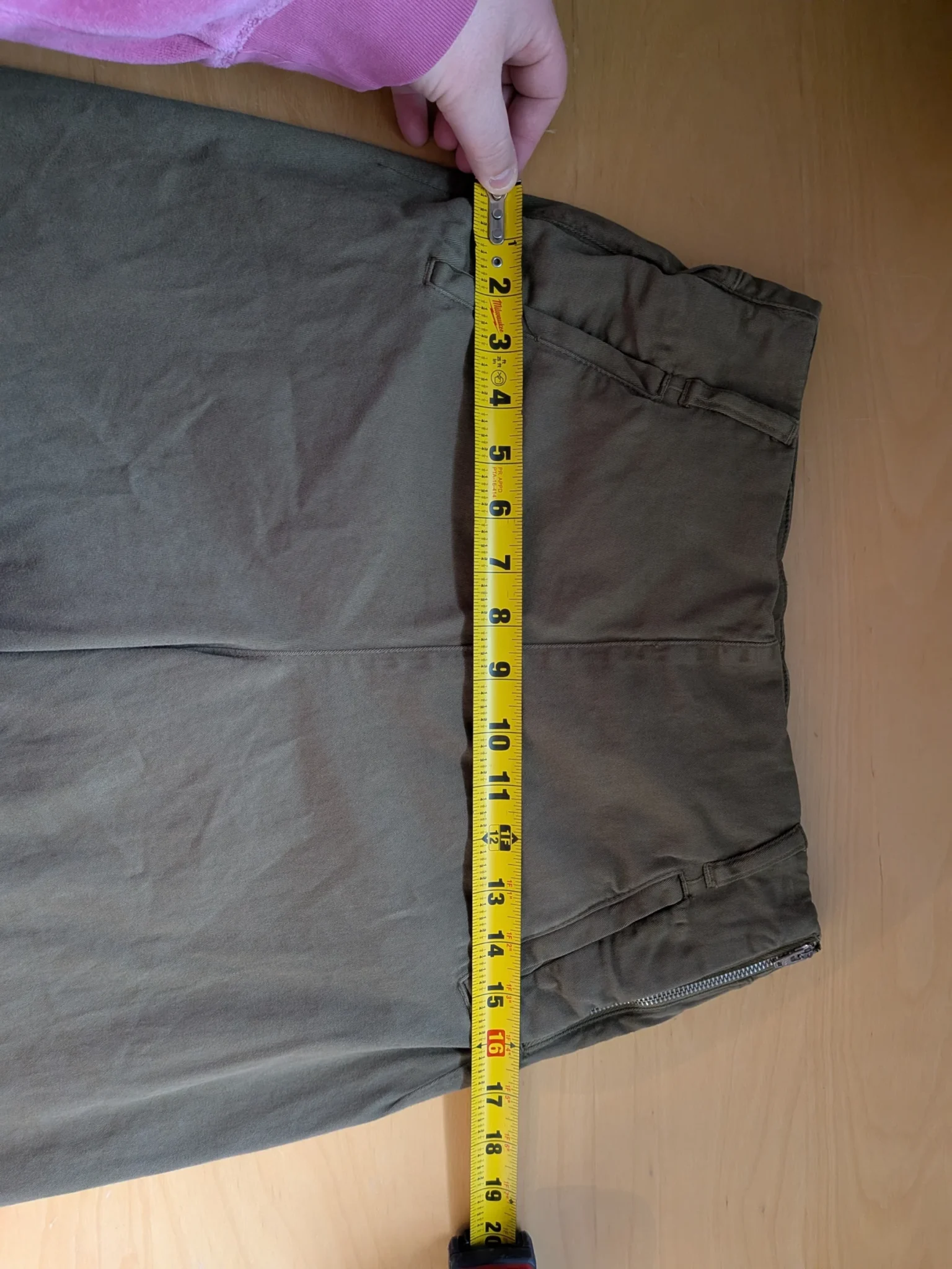Image for ZARA Khaki trousers size 4 flare wide leg High waist