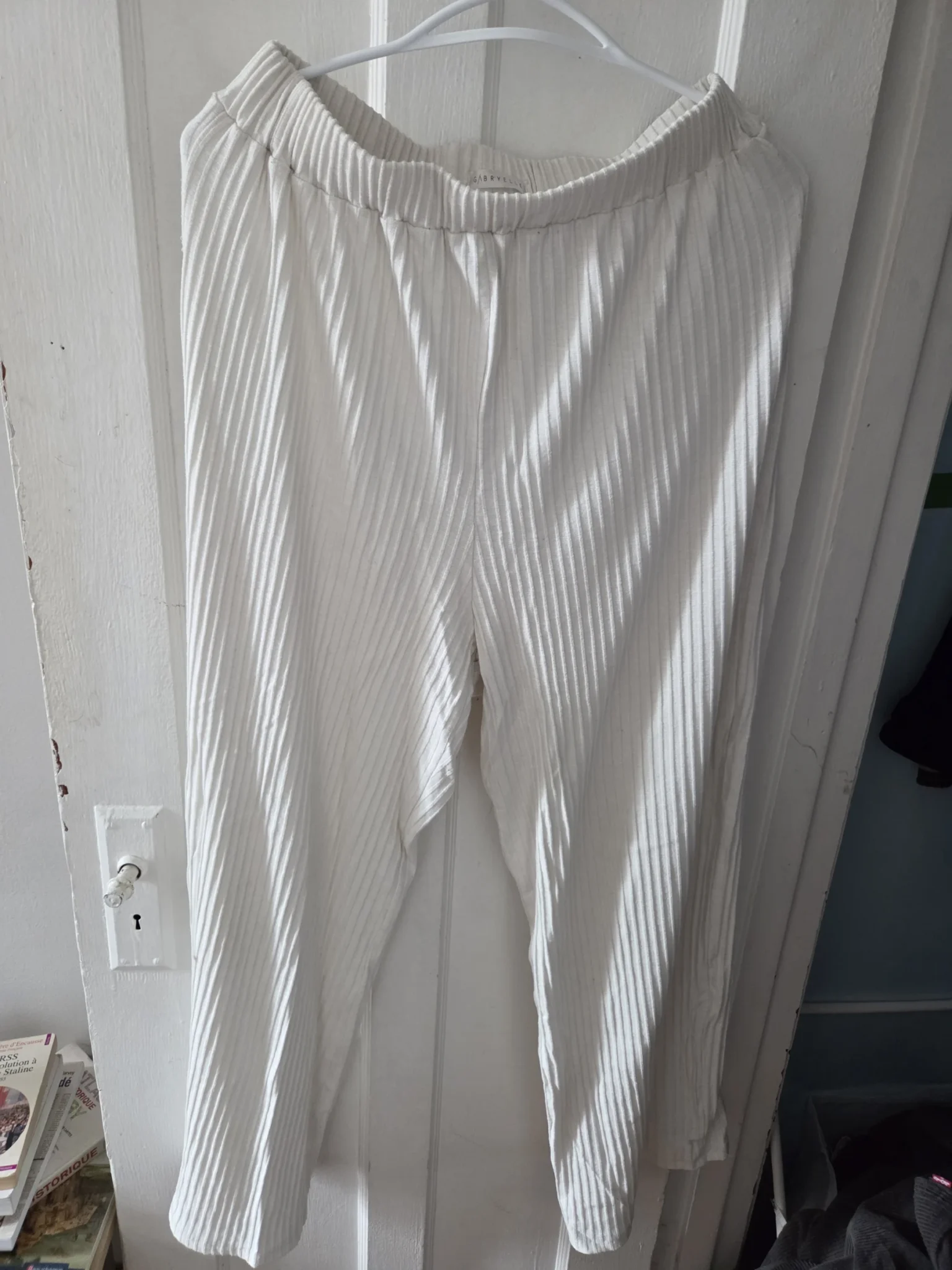 Image for Anya cream rib knit trousers