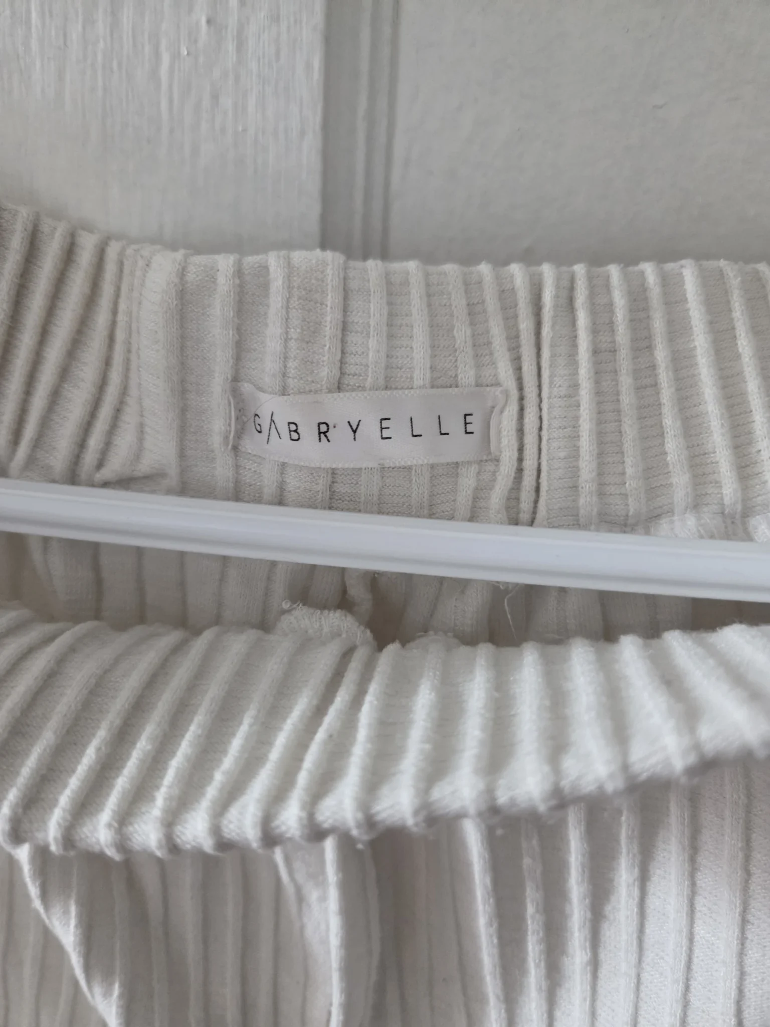 Image for Anya cream rib knit trousers