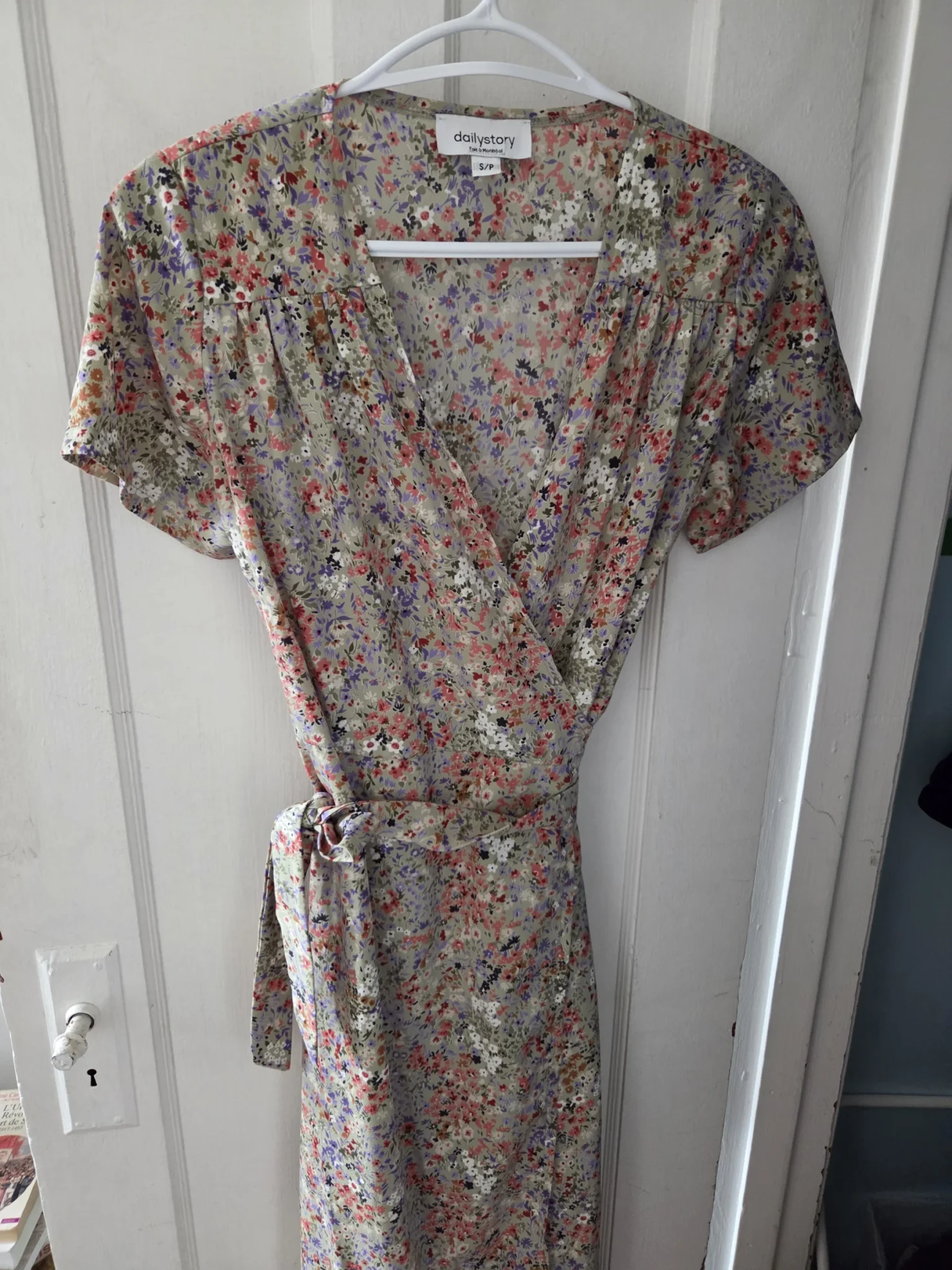 Featured image for Sage floral wrap dress