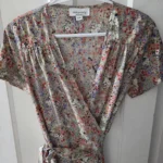 Thumbnail for Sage floral wrap dress