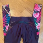 Thumbnail for Desigual patterned burgundy sports leggings