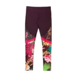 Thumbnail for Desigual patterned burgundy sports leggings