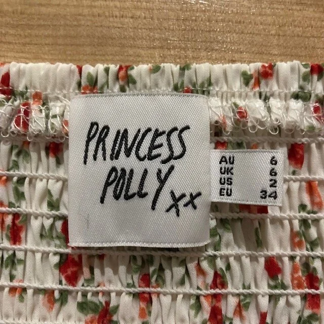 Image for Haut Bandeau Fleuri Rouge Blanc Princess Polly Rizzi Red White Floral Strapless Bustier Crop Top
