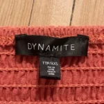 Thumbnail for Haut Bandeau Rouge en Lin Dynamite Orange Red Linen Peplum Strapless Tube Top