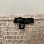 Thumbnail for Haut Froncée Manches Longues Satiné Ivoire Dynamite Ivory Cream Ruched Satin Long Sleeve Blouse Top